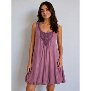 NILE Luxury Collection Boho Mauve Sleeveless Bubble Hem Dress XL Heavy Silk Feel